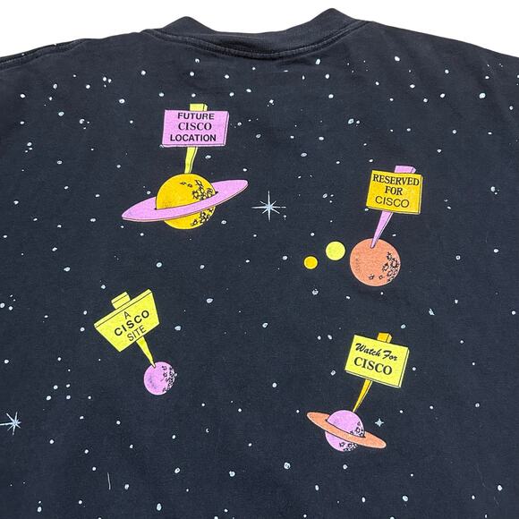 Vintage 90s Cisco Network The Universe AOP Tech Tee Space T-Shirt - Picture 5 of 5